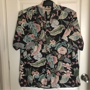 Cooke Street Honolulu Tropical Reverse Print Short Sleeve Button Front Shirt
